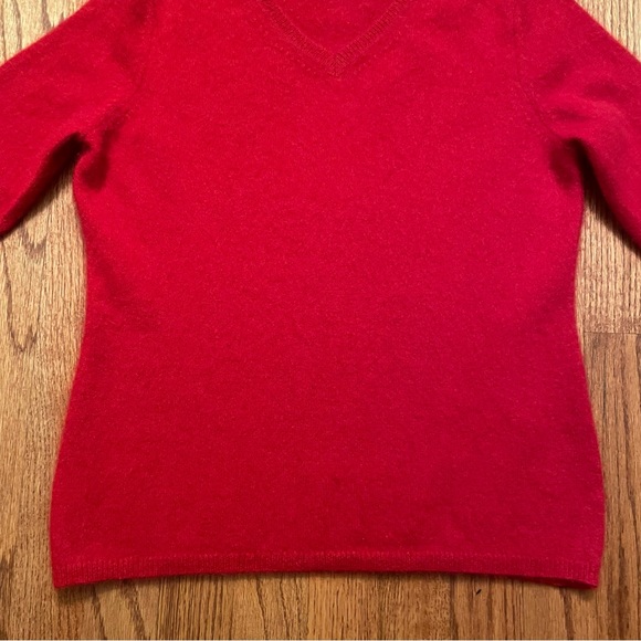 Peck & Peck Red 2 Ply Cashmere V Neck Pullover Sweater size L - Picture 6 of 14